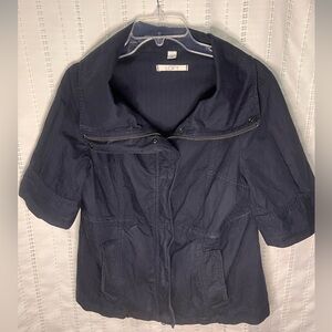 Ann Taylor LOFT Navy Blue Utility Jacket EUC Size Medium
